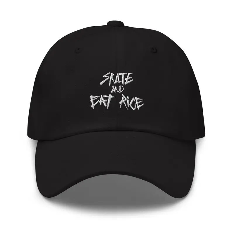 Skate And Eat Rice BLACK DAD HAT 